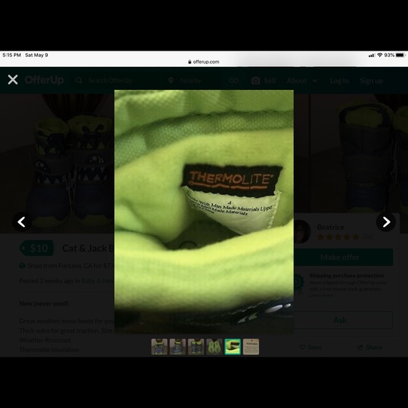 Cat & Jack Thermolite Kids Boots (NWOT) - Picture 5 of 7